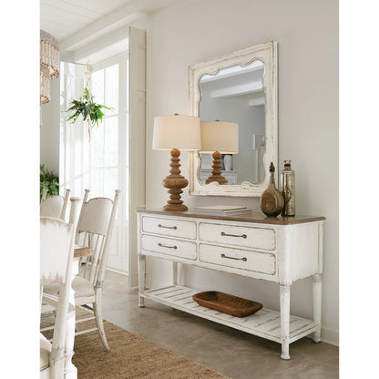 Americana Server by Hooker Furniture. Made from oak veneers with solid-wood edge top in a cottage & farmhouse style.