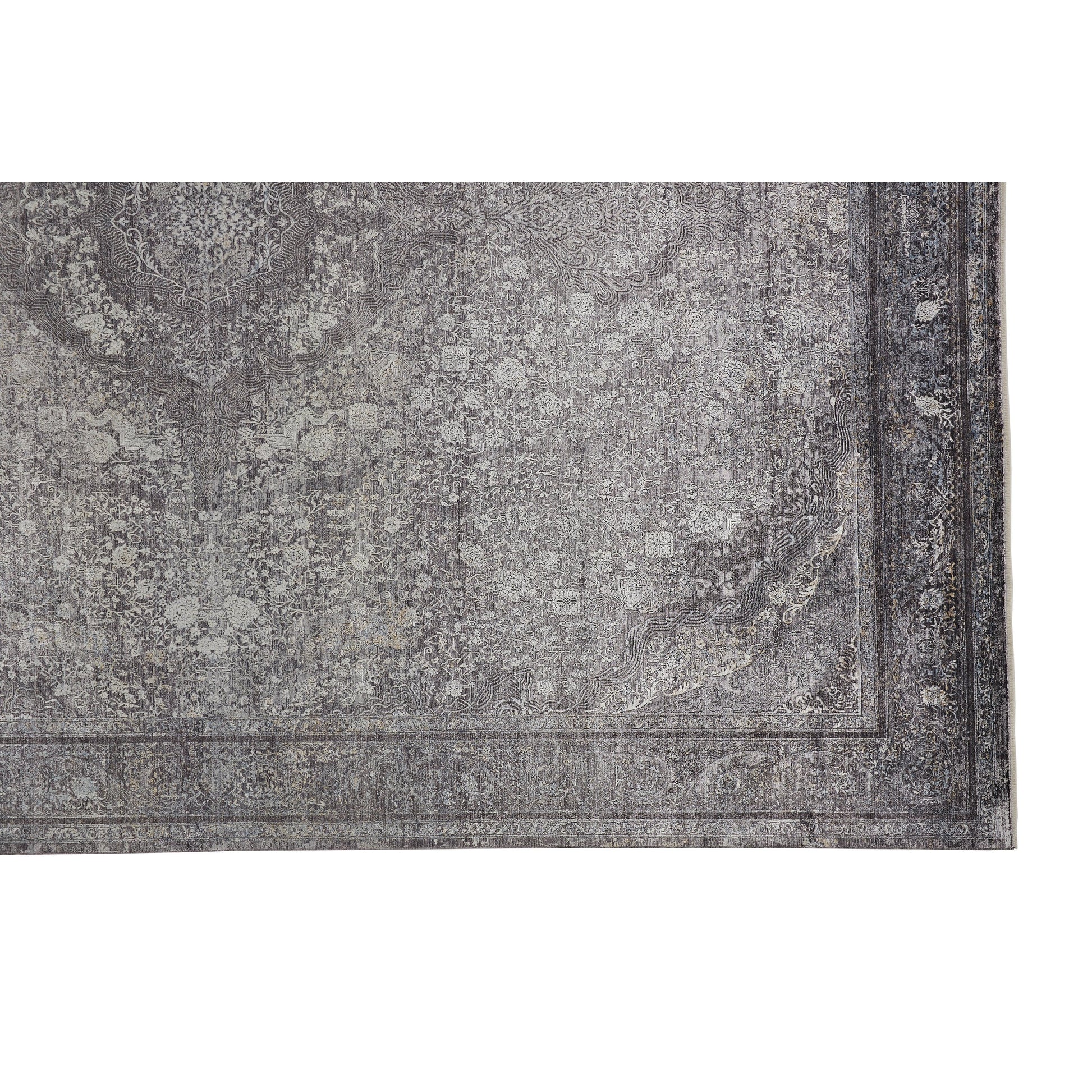 Sarrant Transitional Rug - 3967F by Feizy in gray, silver, ivory. Made from viscose, polyester in a unique style.
