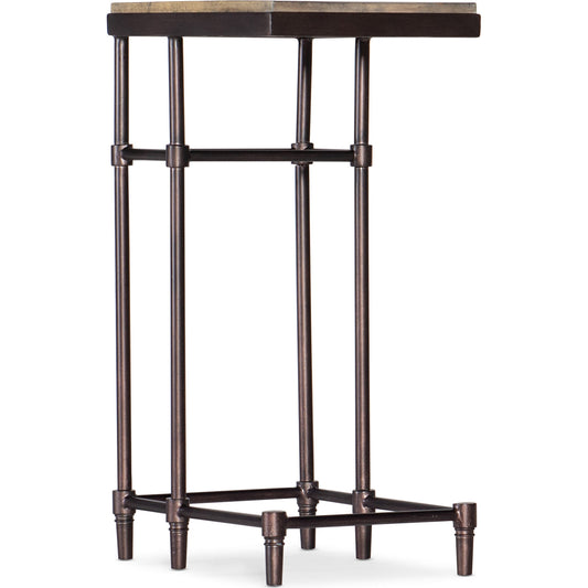St. Armand Chairside Table by Hooker Furniture. Made from acacia solids with round metal tube, metal sheet in a modern style.