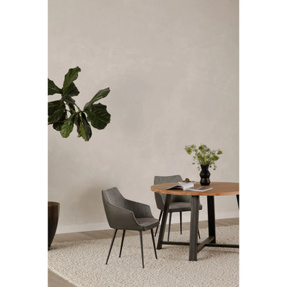 Beckett Dining Chair by Moe's Home Collection in gray and powder coated. Made from 100% polyester, steel frame, foam in a modern style.