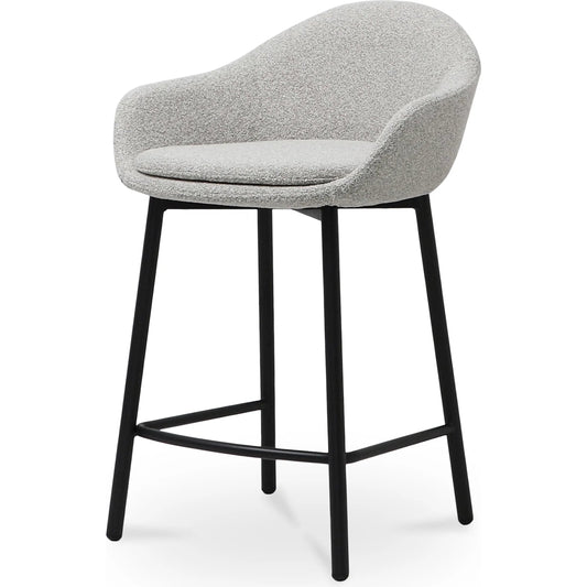Emily Counter Stool by Moe's Home Collection in beige. Made from upholstery: 100% polyester, steel legs, foam, plywood in a unique style.