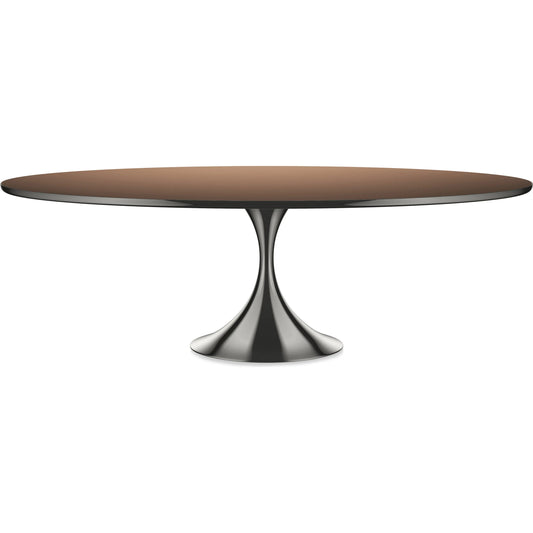 Semper 96 Oval Dining Table by Caracole. Made from metal, glass in a unique style.