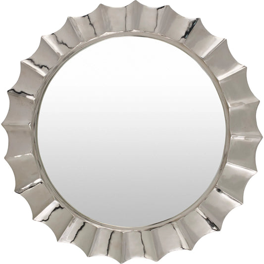 Tejasvi Wall Mirror 540712 by Surya in frame: metallic - nickel and polished. Made from aluminum in a unique style.