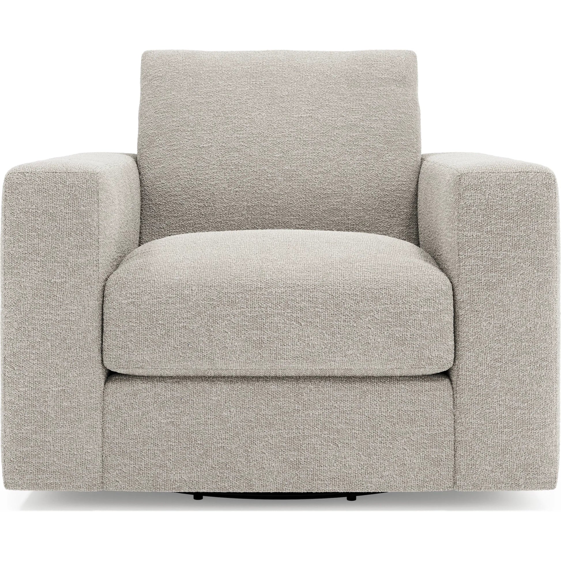 Drew Fabric Swivel Chair by Bernhardt in grey. Made from fabric in a unique style.