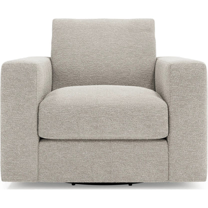 Drew Fabric Swivel Chair by Bernhardt in grey. Made from fabric in a unique style.