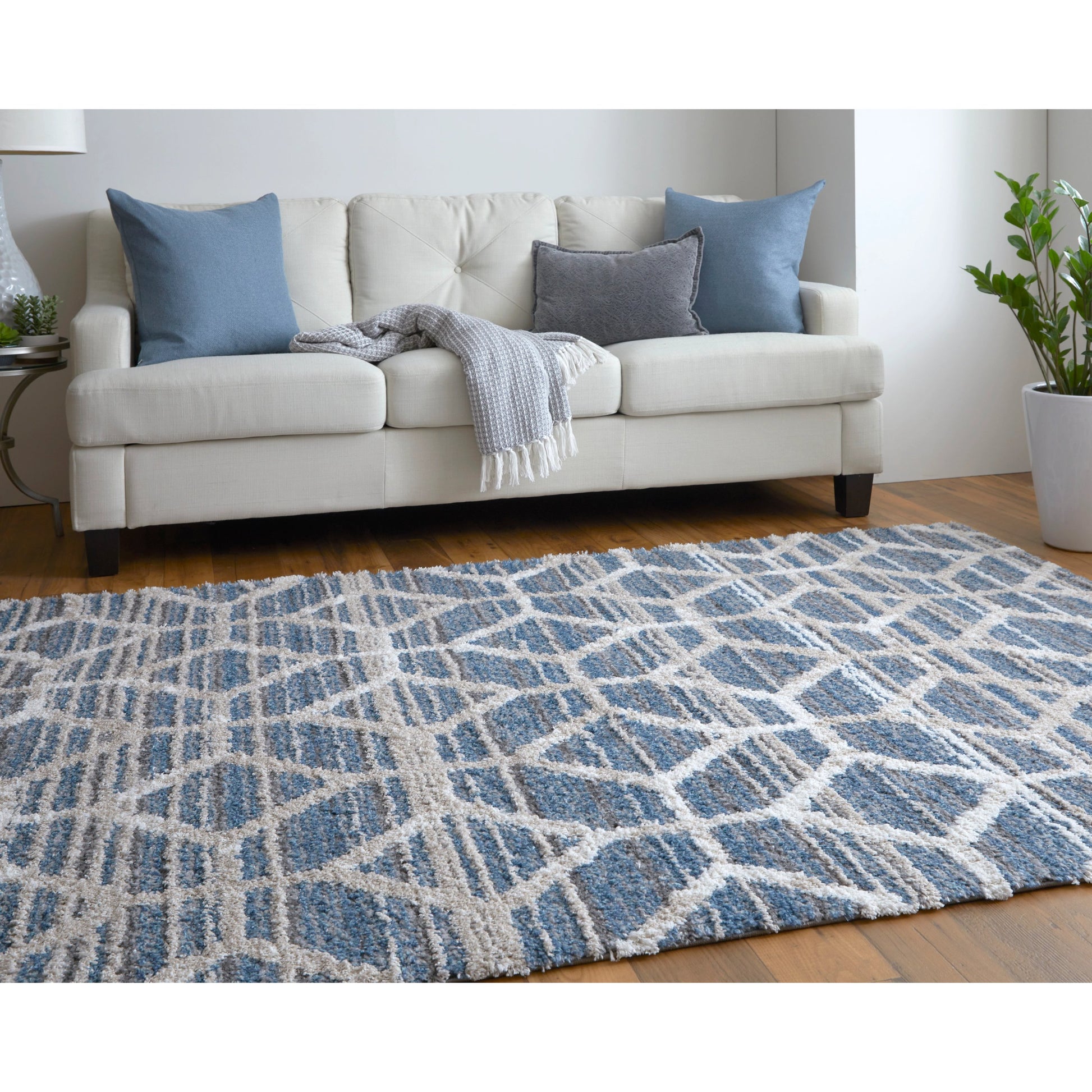 Mynka Transitional Diamond Rug - 39ICF by Feizy. Made from polyester in a unique style.