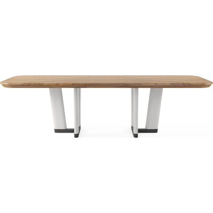 Portico Rectangular Dining Table by A.R.T. Furniture in sienna, white plaster. Made from parawood solids, mindi veneers, resin, metal in a modern style.