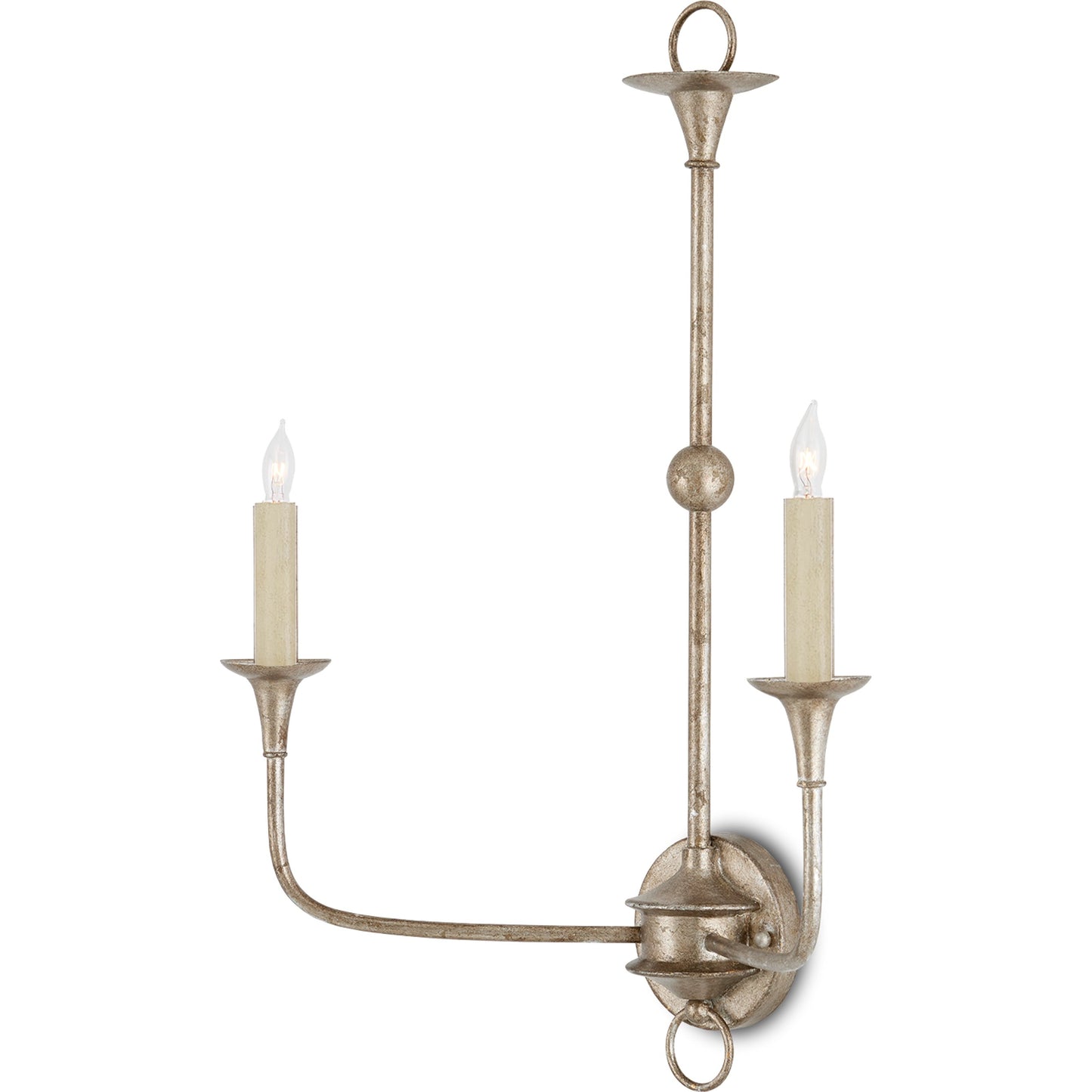 001 SI-1924058,SI-1924060 | Primary Silo | Nottaway Double Wall Sconce by Currey and Company. Made from wrought iron in a traditional style.