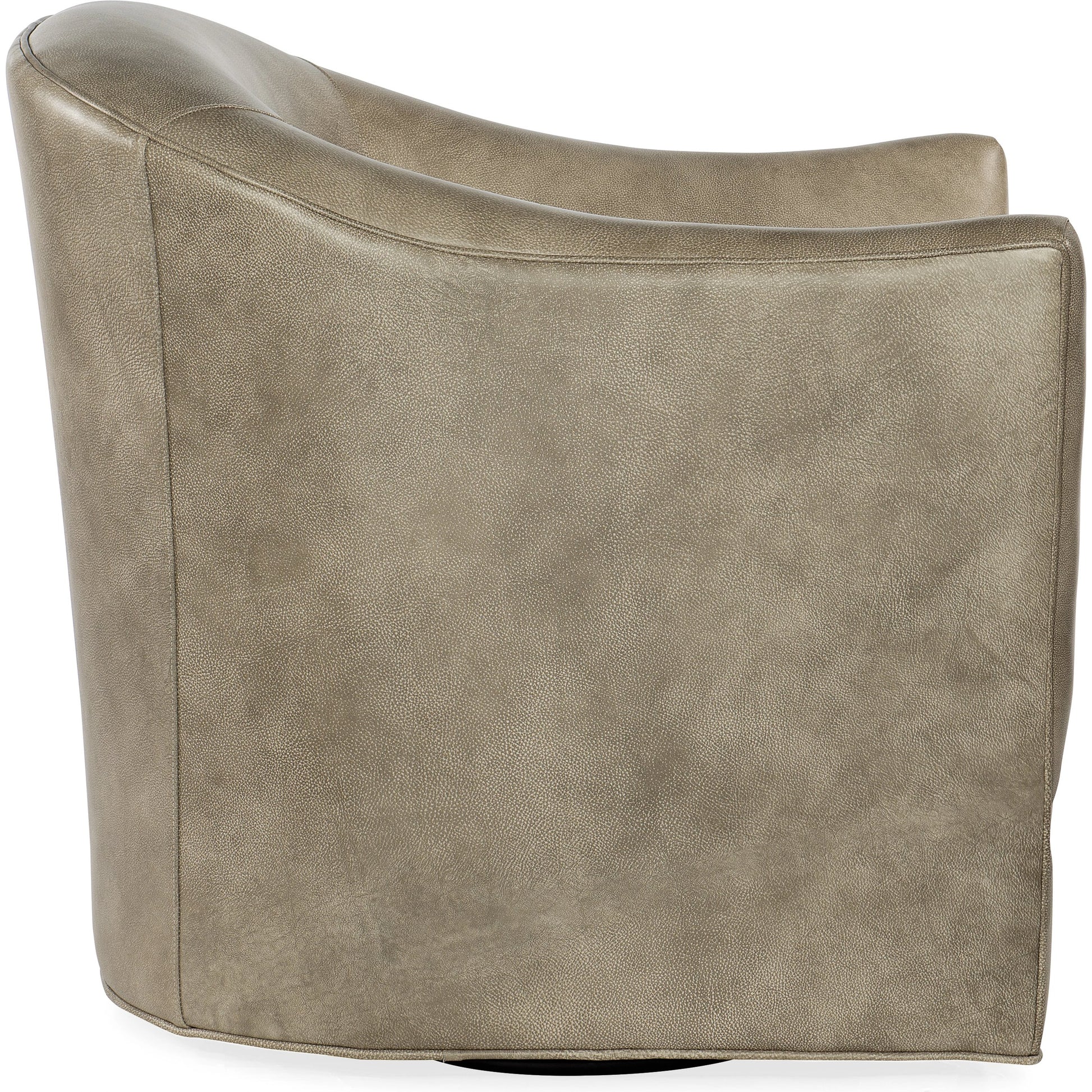 Gideon Swivel Club Chair by Hooker Furniture in grey and landscape frozen valley. Made from leather in a transitional style.