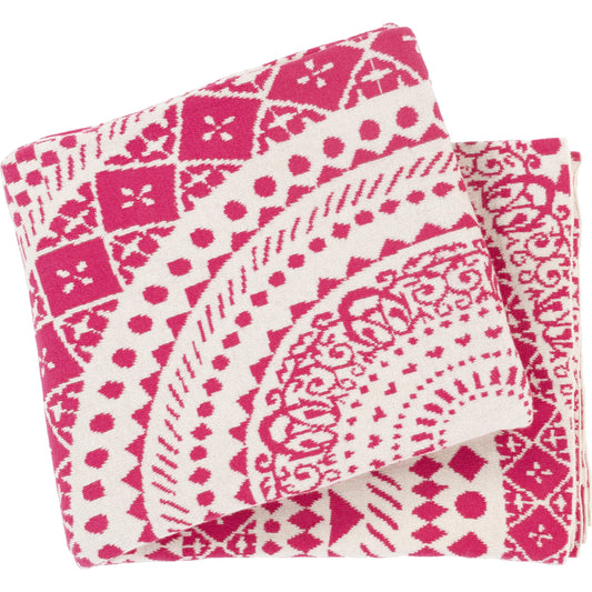 Ekena - 27614 by Surya in bright pink, cream. Made from 100% cotton in a eclectic & global style.