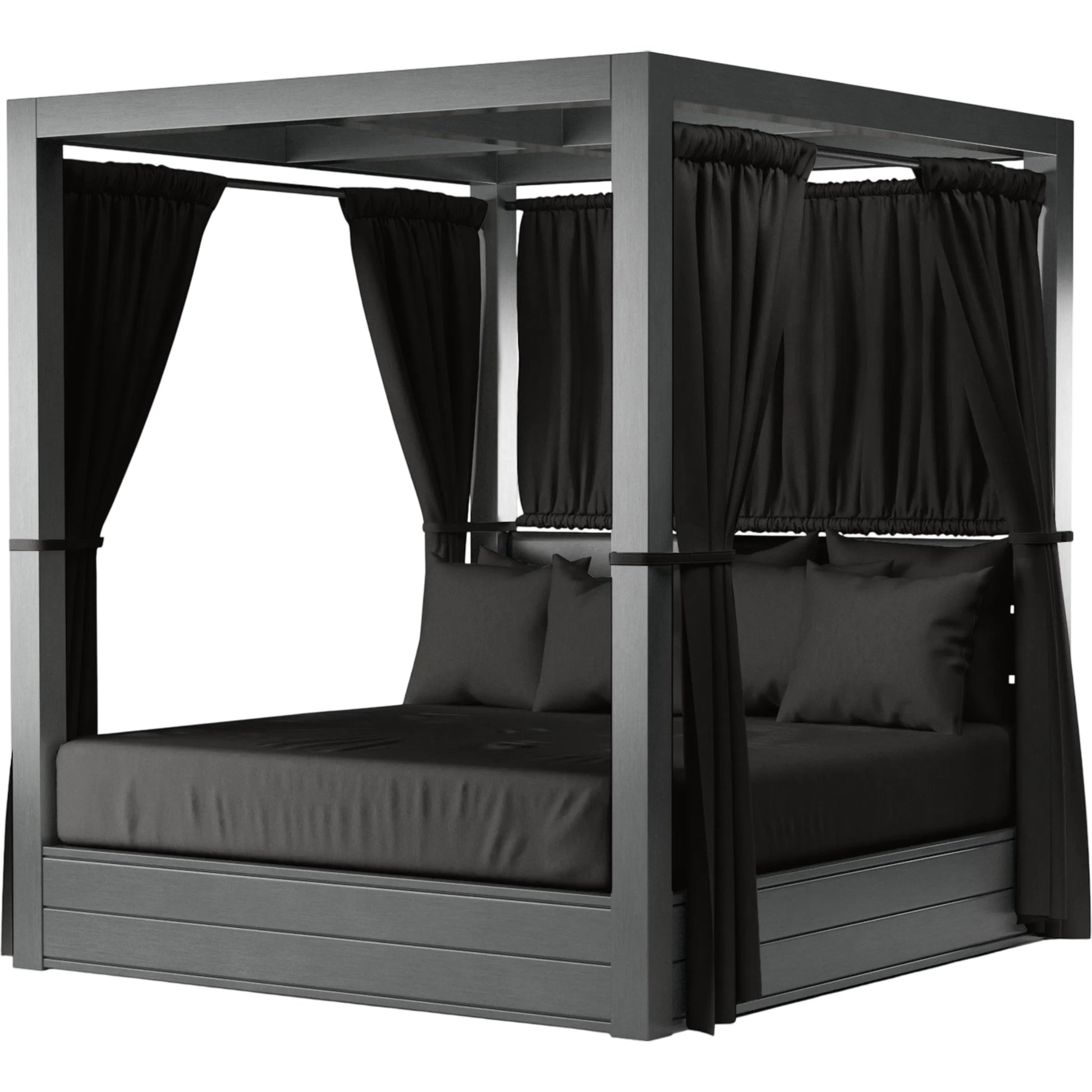 Redondo Outdoor Resort King Day Bed by Sunset West in grays. Made from aluminum in a modern style.