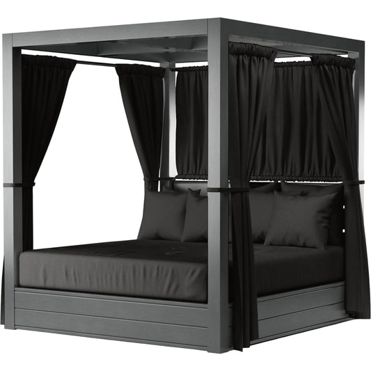 Redondo Outdoor Resort King Day Bed by Sunset West in grays. Made from aluminum in a modern style.