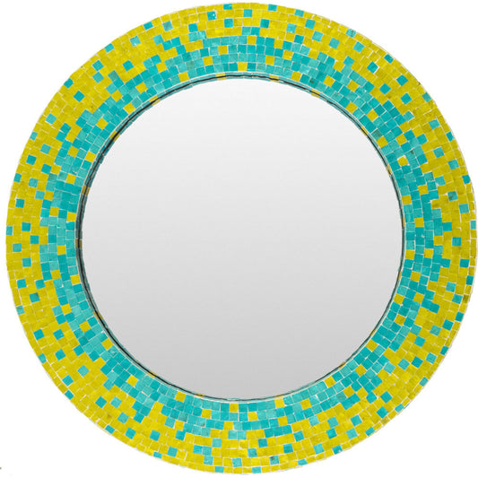 Eckley Mirror - 16233 by Surya in yellow, blue. Made from mdf in a coastal style.