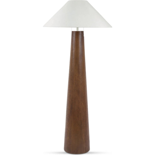 Odessa Floor Lamp by Moe's Home Collection. Made from linen shade, resin base with wood grain finish, chain pull switch, 8' black fabric cord in a unique style.
