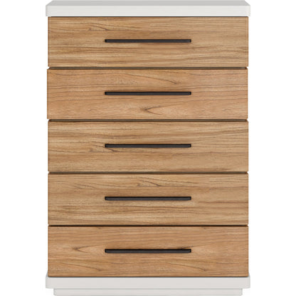 Portico Drawer Chest by A.R.T. Furniture in sienna, white plaster. Made from parawood solids, mindi veneers in a modern style.