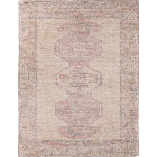 Elaida ELA07 Rug by Jaipur Living in tan, beige, red. Made from 40% jute 25% polyester 25% cotton 5% wool 5% viscose in a unique style.