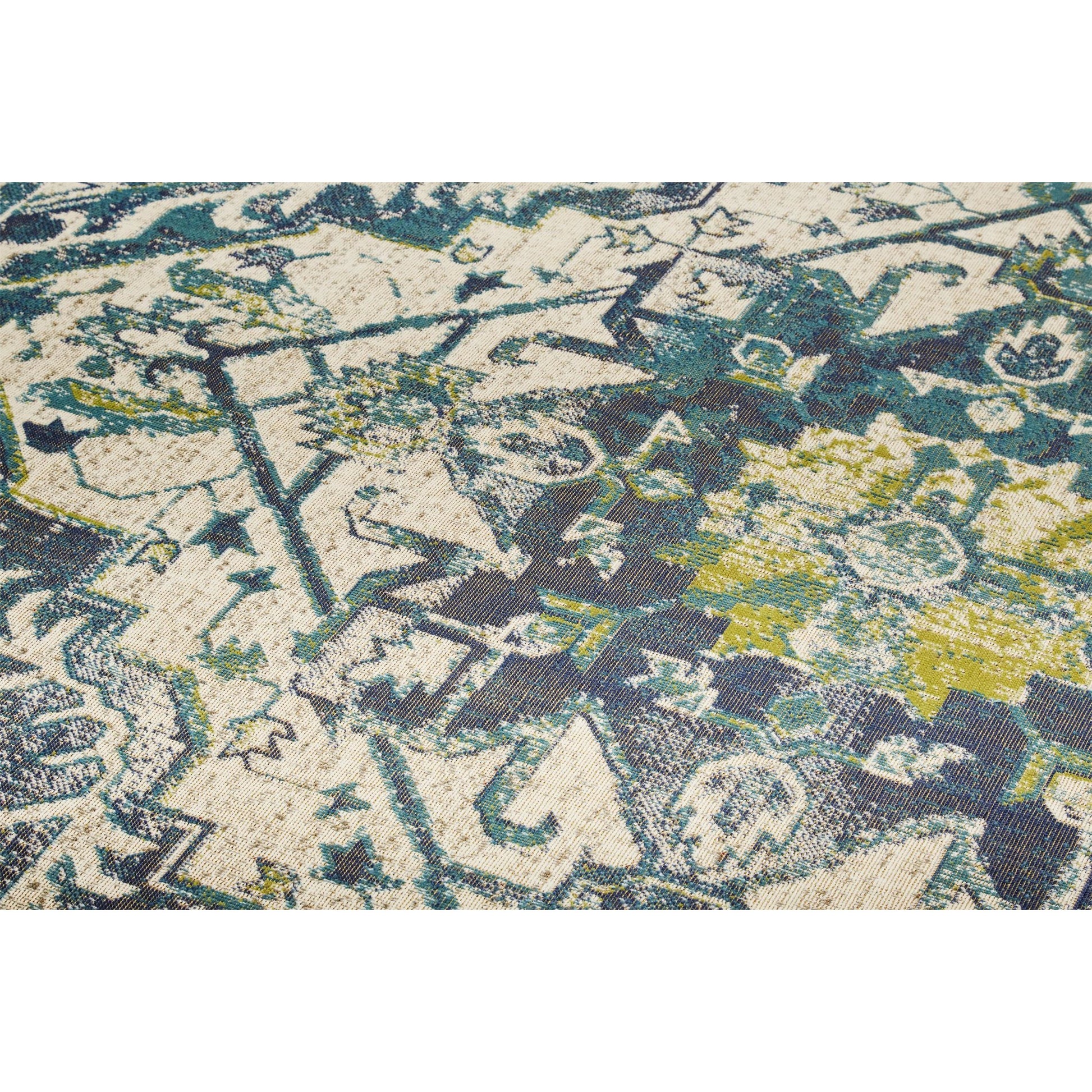 Foster Transitional Oriental Rug - 3760F by Feizy in blue, green, ivory. Made from polypropylene in a unique style.