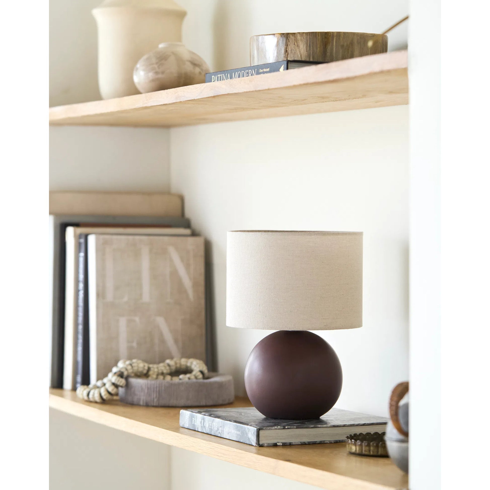 Elio Table Lamp - 538084 by Livabliss in glazed. Made from ceramic, linen, polyester in a modern style.