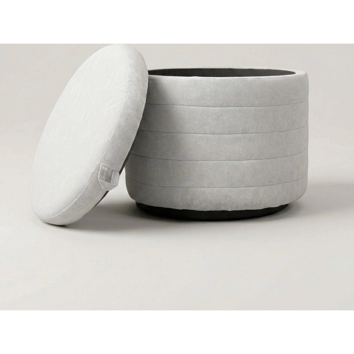 008 SI-2325026 | Additional Silo | Elio Storage Ottoman by LH Imports in platinum and matte black. Made from metal, foam, 100% polyester fabric in a transitional style.
