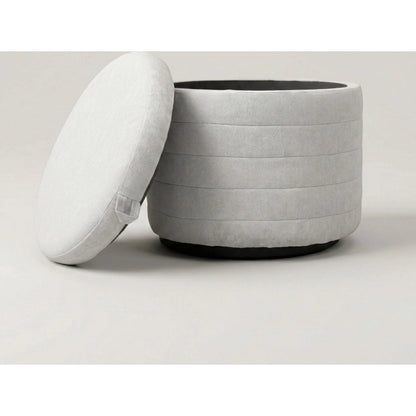 Elio Storage Ottoman by LH Imports in platinum and matte black. Made from metal, foam, 100% polyester fabric in a transitional style.