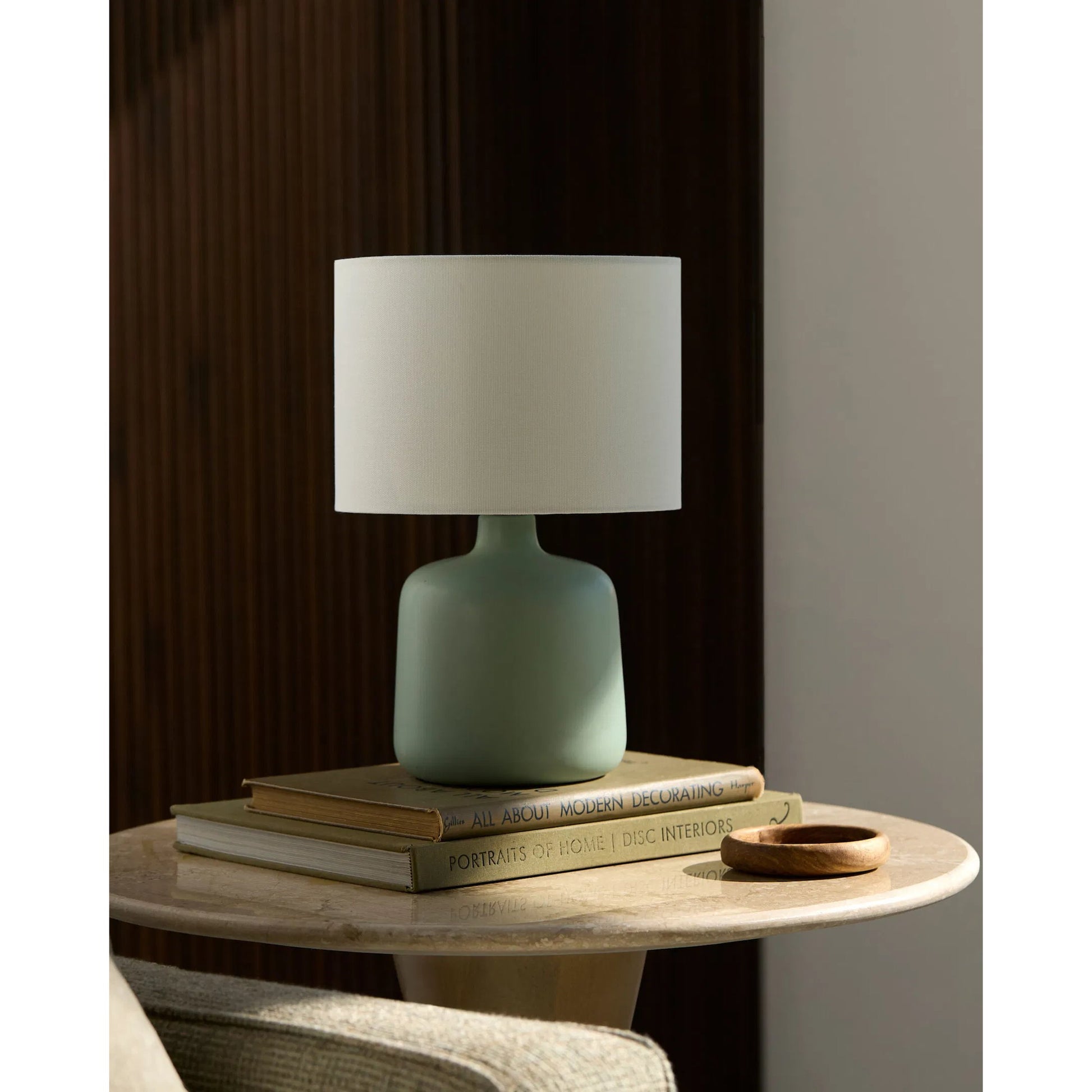 Elio III Accent Table Lamp by Livabliss in glazed. Made from ceramic, jute, polystyrene in a modern style.