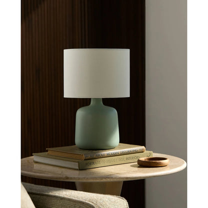 Elio III Accent Table Lamp by Livabliss in glazed. Made from ceramic, jute, polystyrene in a modern style.