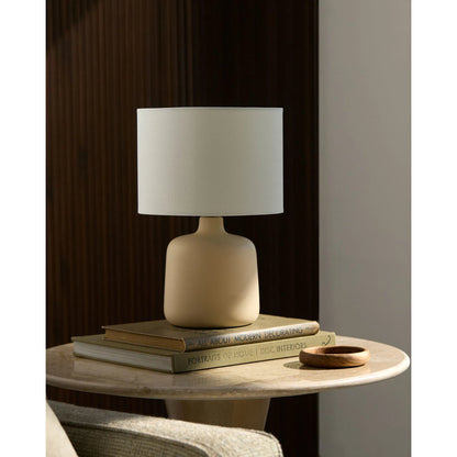 Elio III Accent Table Lamp by Livabliss in glazed. Made from ceramic, jute, polystyrene in a modern style.