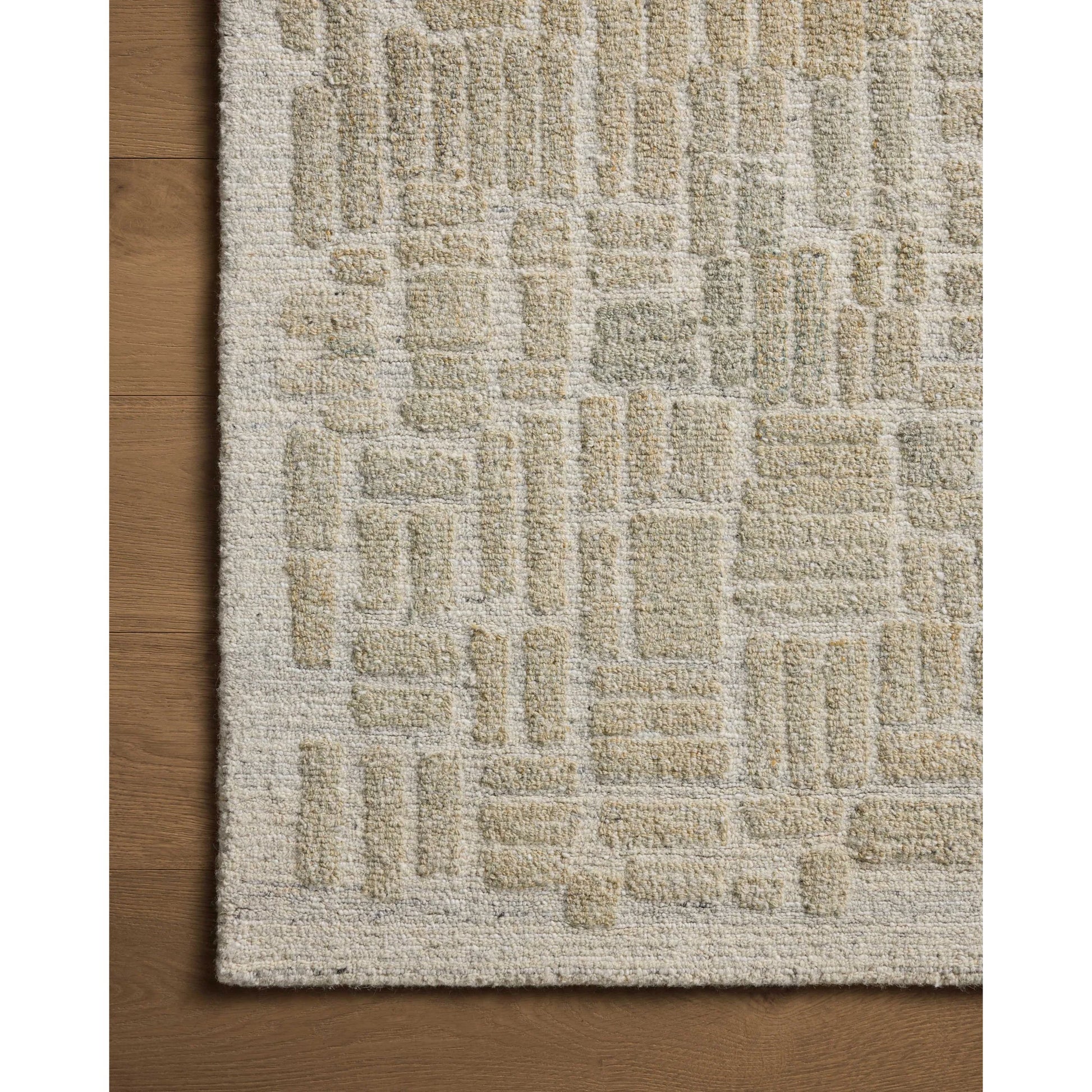 Elias ELA-01 Rug by Loloi in pebble, sage. Made from 100% wool in a unique style.