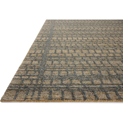 Elias ELA-05 Rug by Loloi in wheat, charcoal. Made from 100% wool in a unique style.