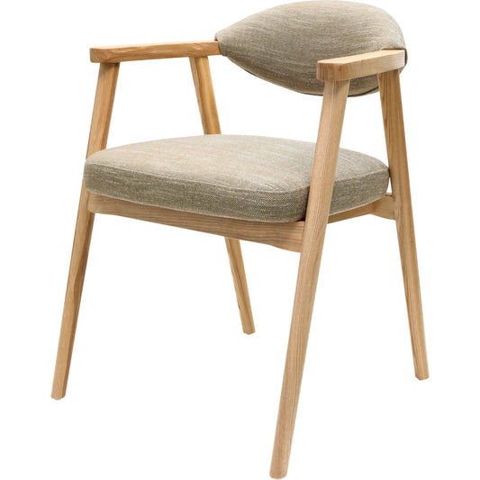 Elim Dining Chair by Surya in light beige. Made from hemp, polyester, ash wood, polyurethane foam in a transitional style.