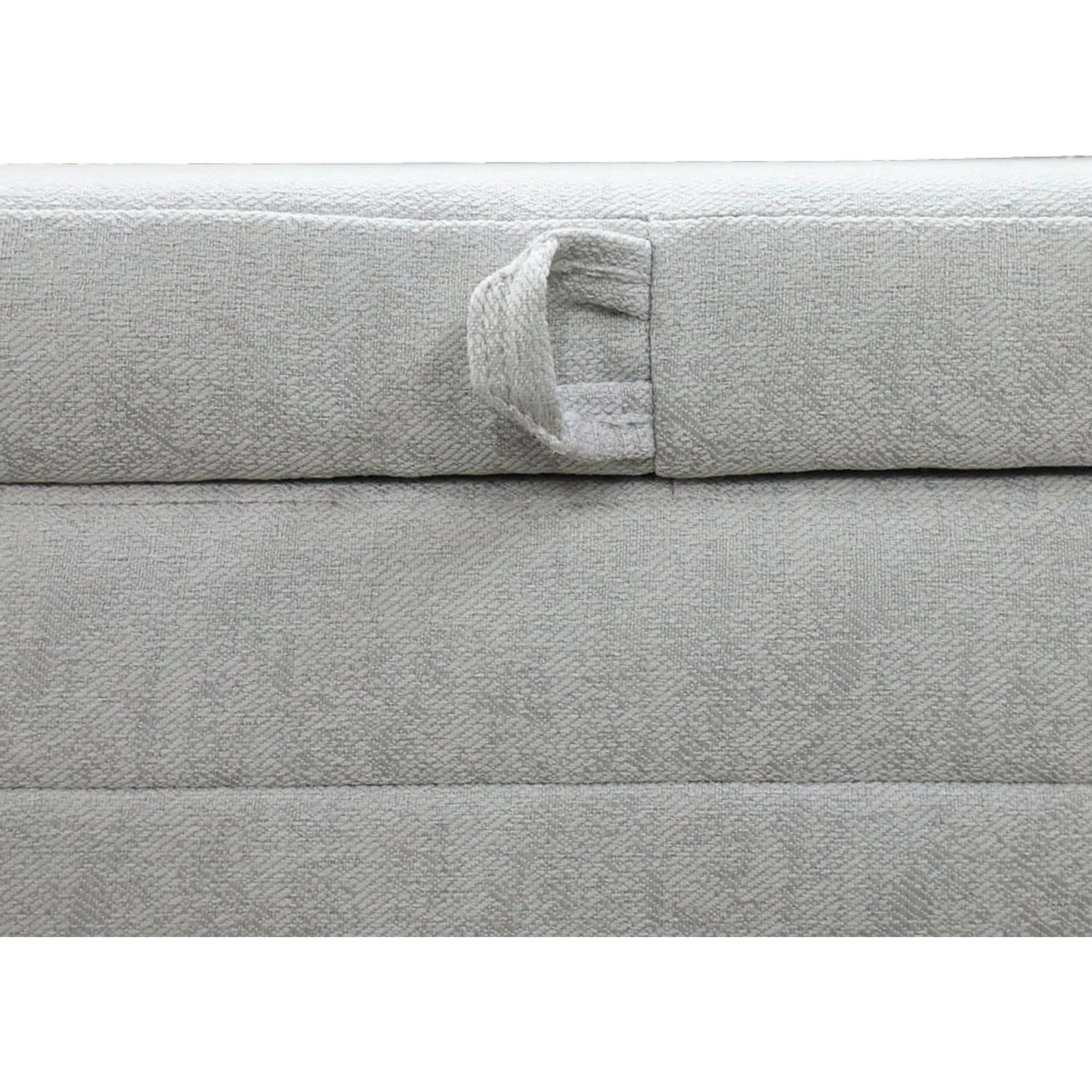 Elio Storage Ottoman by LH Imports in platinum and matte black. Made from metal, foam, 100% polyester fabric in a transitional style.