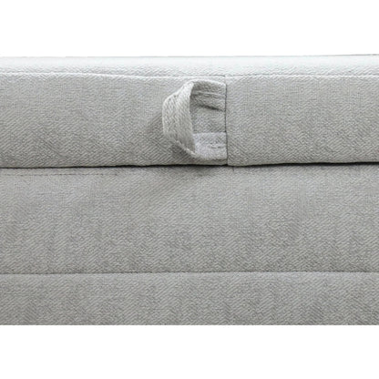 Elio Storage Ottoman by LH Imports in platinum and matte black. Made from metal, foam, 100% polyester fabric in a transitional style.