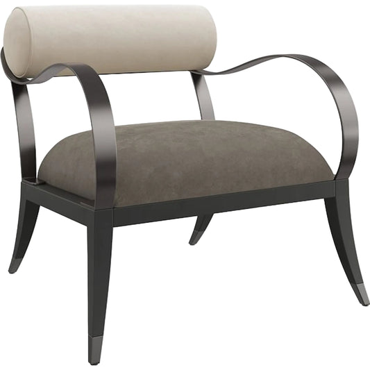 Homage Chair by Caracole in bronze and brushed deep bronze, warm slate. Made from birch, metal in a unique style.