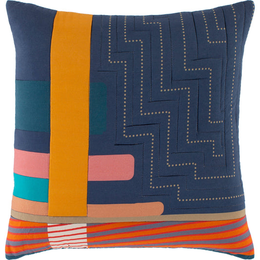Ellie Pillow - 25172 by Surya in blue, gold. Made from 100% cotton in a eclectic & global style.