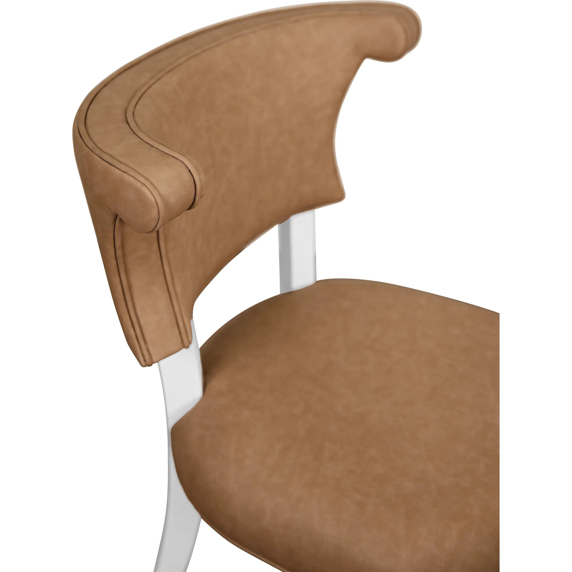 Eloise Round Back Dining Chair by Worlds Away. Made from light blue linen in a unique style.