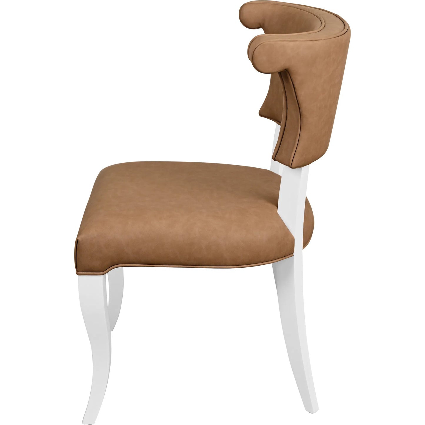 005 SI-2538640 | Additional Silo | Eloise Round Back Dining Chair by Worlds Away. Made from light blue linen in a unique style.