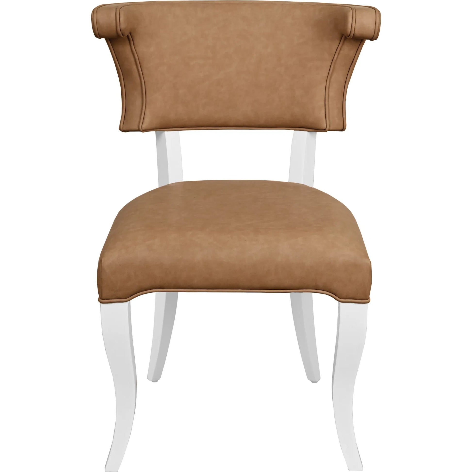 Eloise Round Back Dining Chair by Worlds Away. Made from light blue linen in a unique style.