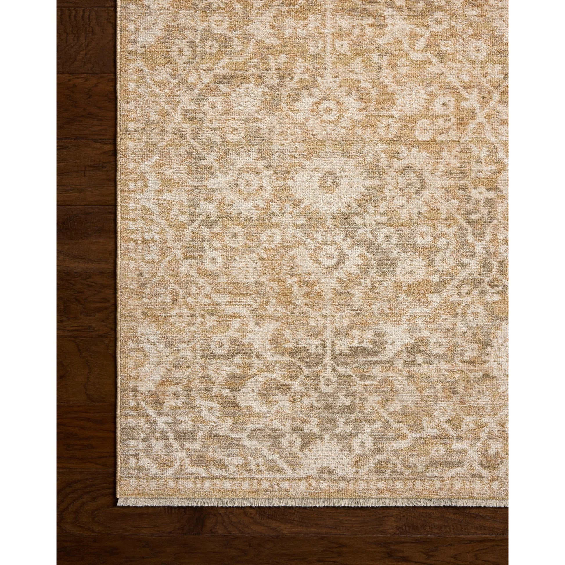 Elora ELR-06 Rug by Loloi in gold natural. Made from 100% space dyed polyester in a unique style.