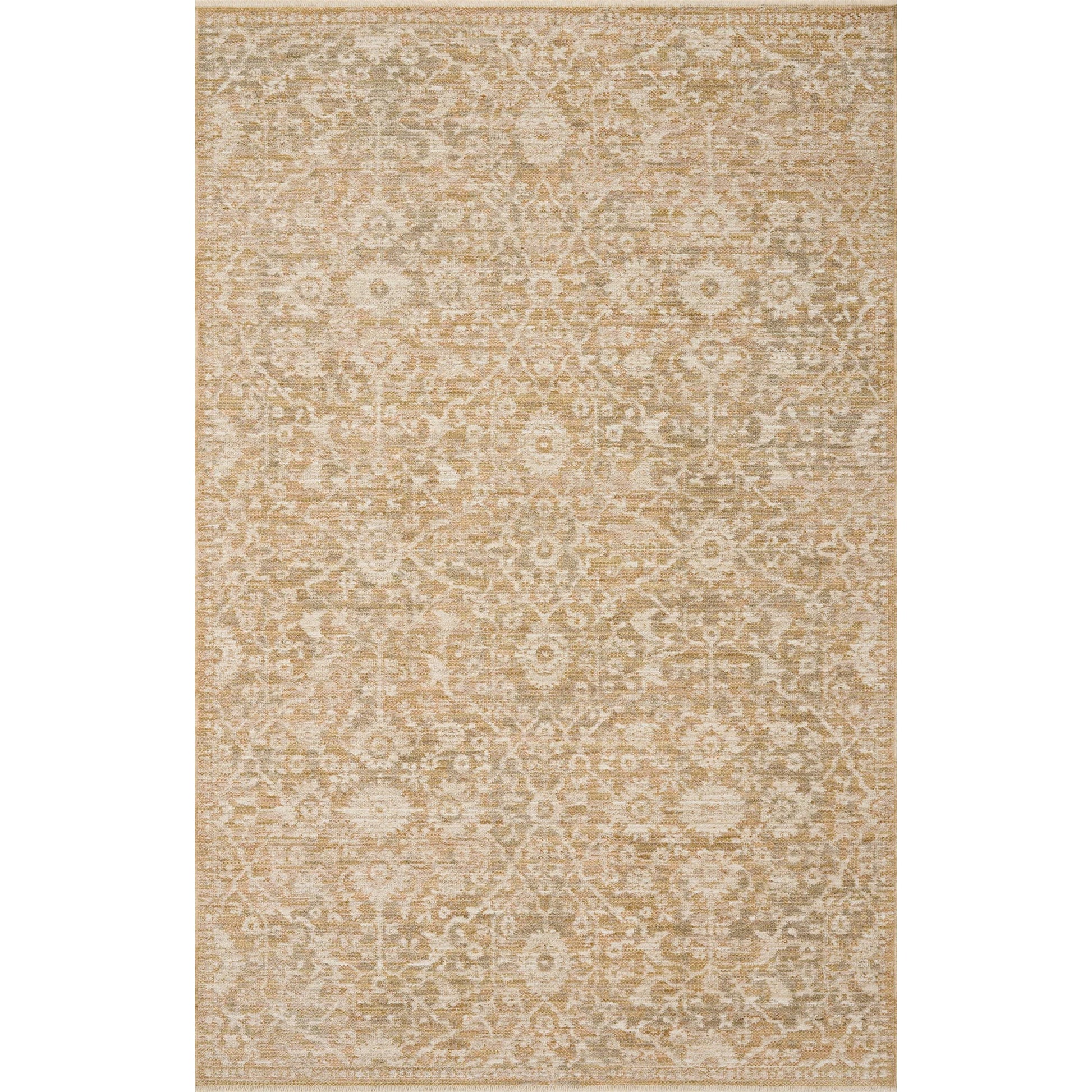 Elora ELR-06 Rug by Loloi in gold natural. Made from 100% space dyed polyester in a unique style.