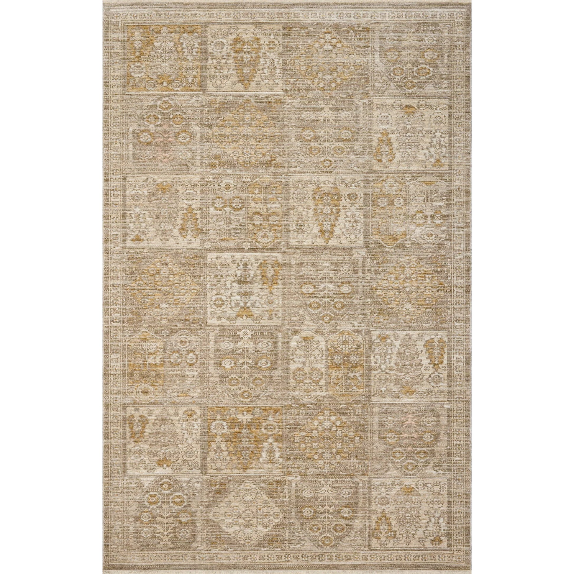 Elora ELR-07 Rug by Loloi in mushroom, ochre. Made from 100% space dyed polyester in a unique style.