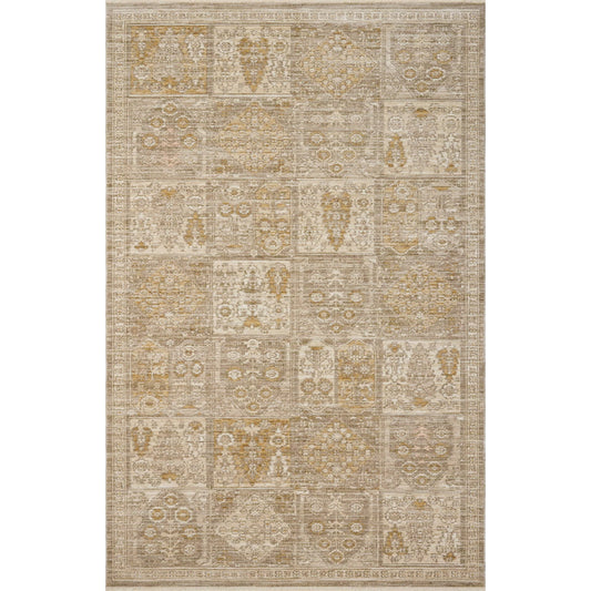 Elora ELR-07 Rug by Loloi in mushroom, ochre. Made from 100% space dyed polyester in a unique style.