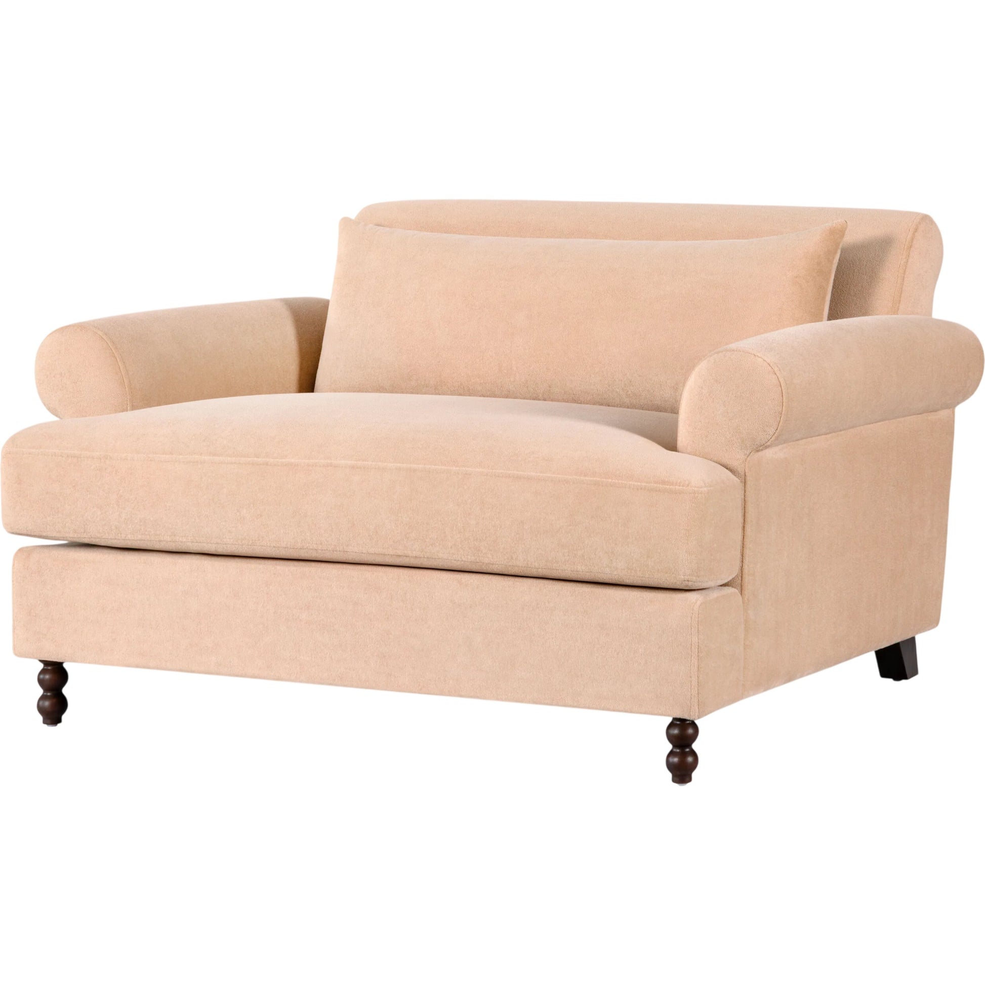 Elowena Accent Chair by Surya in cream and painted. Made from polyester, rubber wood, high density polyurathane foam in a unique style.