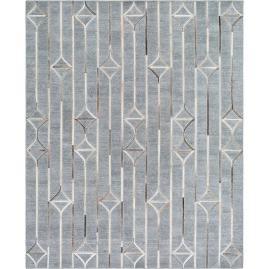 Eloquent Rug - 27877 by Surya in charcoal, light gray, light beige, taupe. Made from 80% viscose, 20% leather in a unique style.