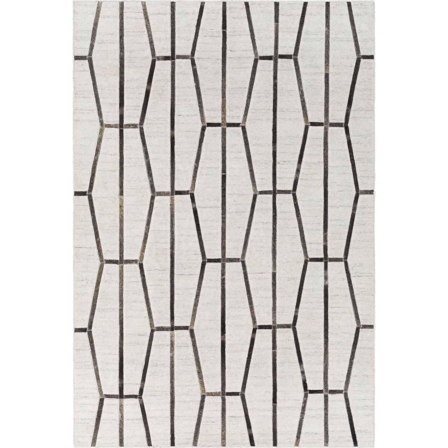 001 SI-1881318,SI-1881319,SI-1881320,SI-1881322 | Primary Silo | Eloquent ELQ-2302 Rug by Surya in light gray, medium gray, black, gray, charcoal. Made from 80% viscose, 20% leather in a unique style.