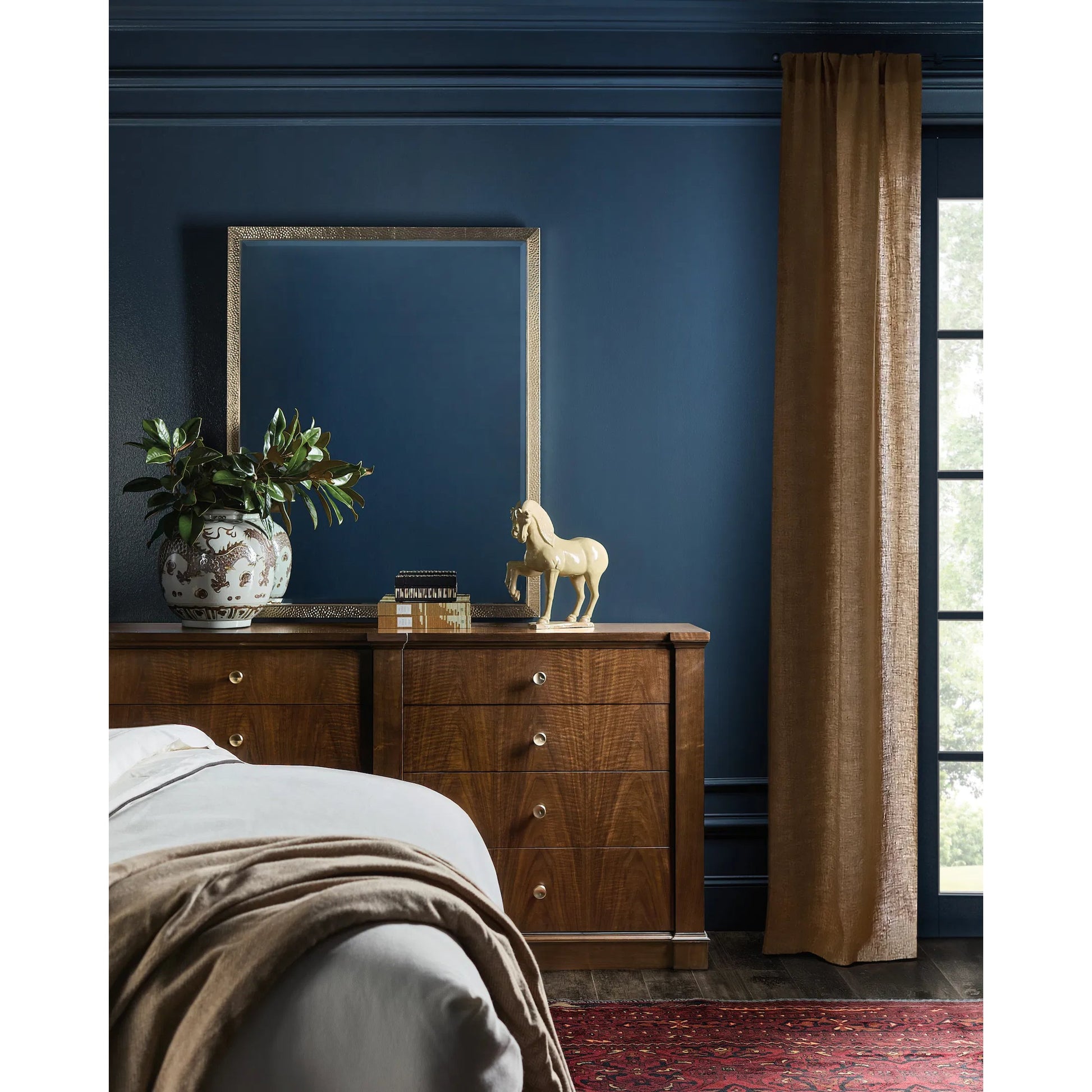 Archives Rectangle Mirror by Hooker Furniture in satin brass. Made from wood, metal, mirror in a modern style.