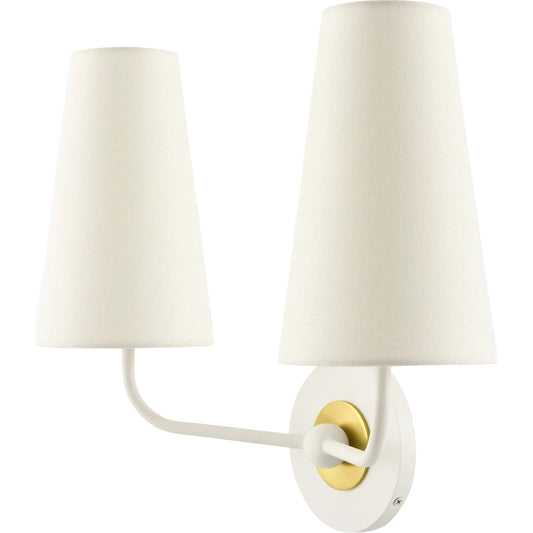 Elowen Double Wall Sconce by Surya. Made from iron, linen in a transitional style.