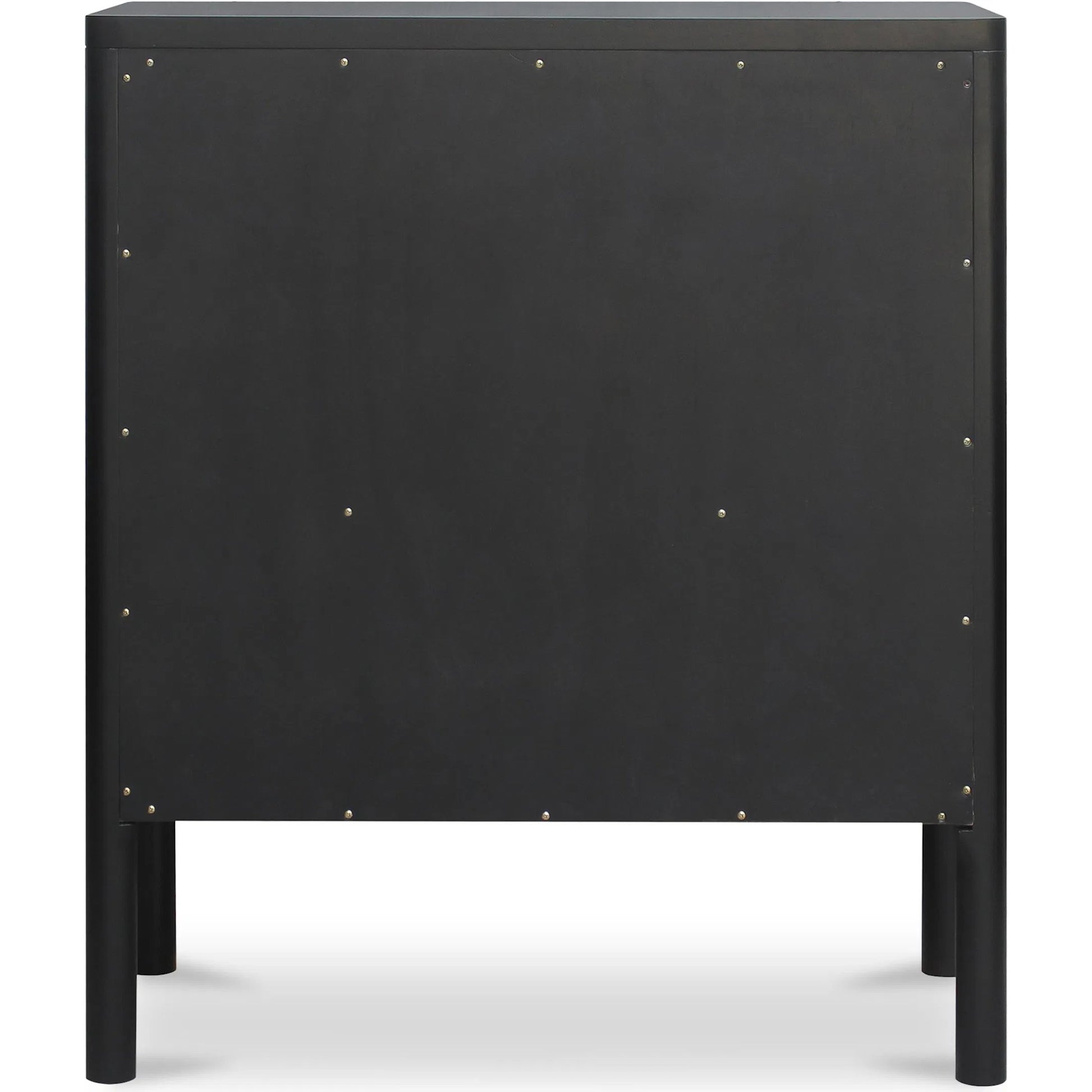 Hannah Cabinet by Moe's Home Collection. Made from solid pine leg, oak veneer over mdf shelf, back panel, mdf door front, top, side panel, tempered glass, metal in a modern style.