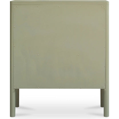 Hannah Cabinet by Moe's Home Collection. Made from solid pine leg, oak veneer over mdf shelf, back panel, mdf door front, top, side panel, tempered glass, metal in a modern style.