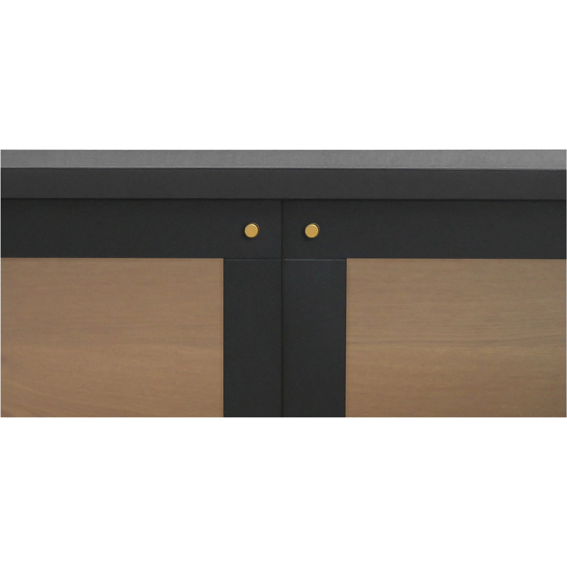 Hannah Sideboard by Moe's Home Collection. Made from solid pine leg, oak veneer over mdf shelf, back panel, mdf door front, top, side panel, tempered glass, metal in a modern style.