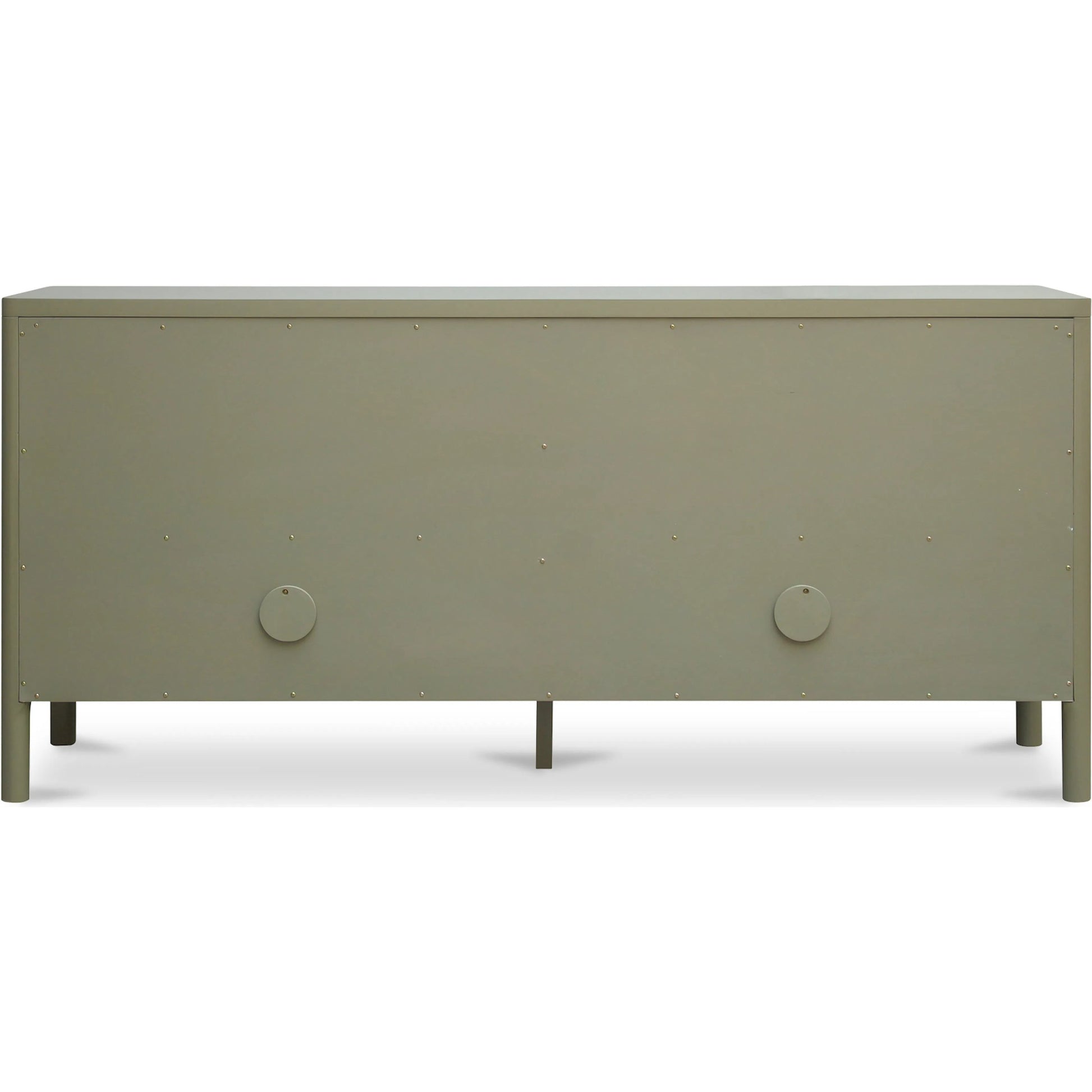 Hannah Sideboard by Moe's Home Collection. Made from solid pine leg, oak veneer over mdf shelf, back panel, mdf door front, top, side panel, tempered glass, metal in a modern style.